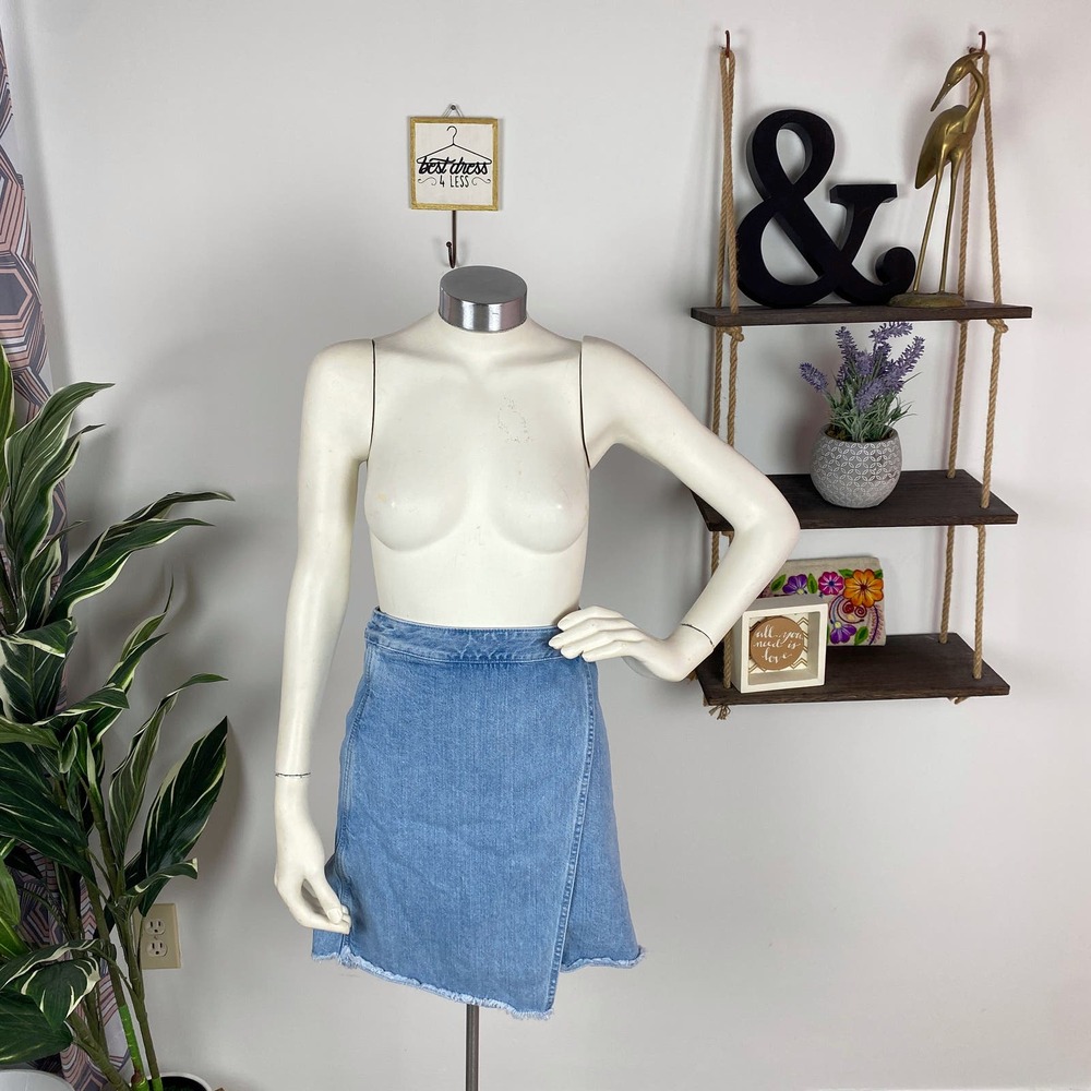 Loft Asymmetric Y2K Jean Skirt